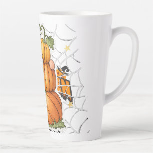Cute Fall Gnome & Stacked Pumpkins Coffee Latte Mug