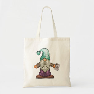 Cute Fall Gnome with Coffee Mug Tote Bag