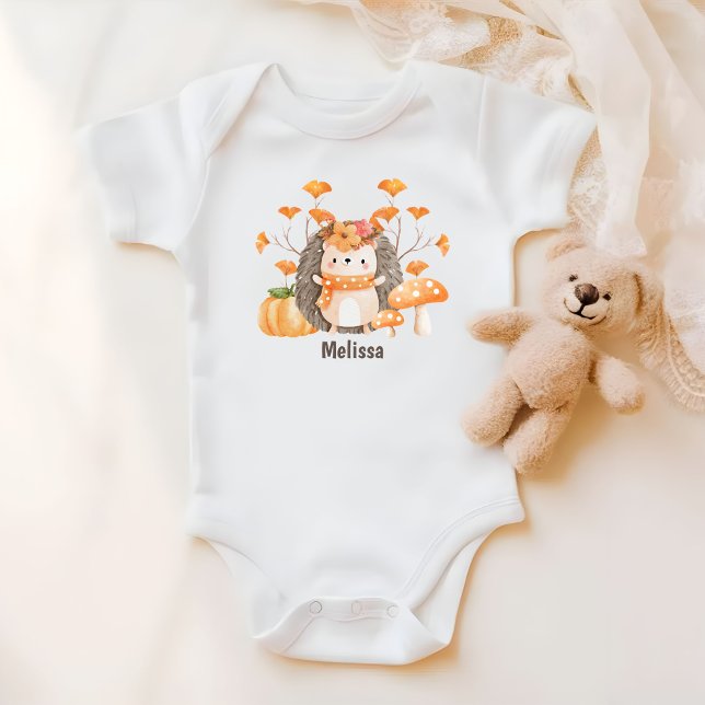 Cute Fall Hedgehog Baby Bodysuit (Creator Uploaded)