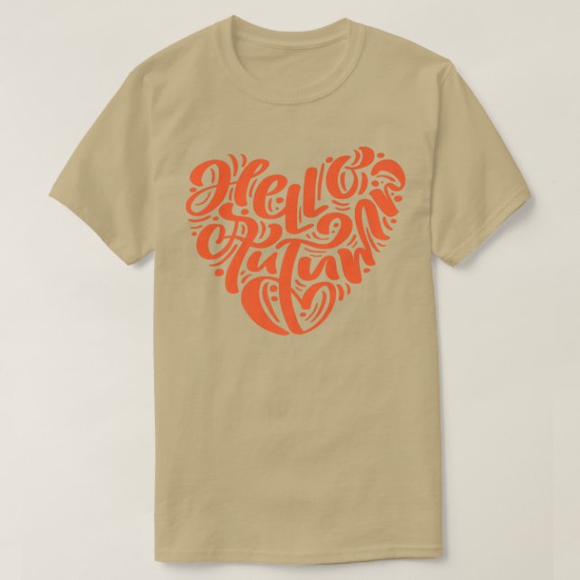 Cute Fall Hello Autumn Womens Graphic T-Shirt (Design Front)