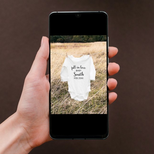 Cute Fall In Love Autumn Photo Pregnancy Announcement (fall in love pregnancy announcement photo card autumn pregnancy reveal)