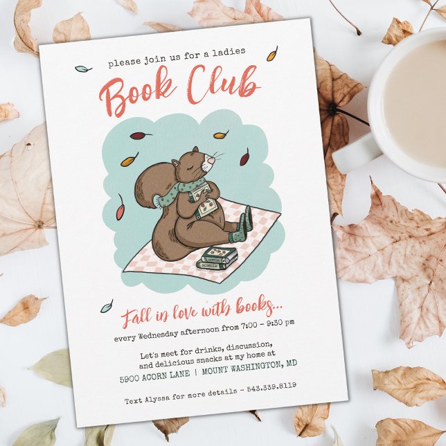 Cute Fall Ladies Book Club Invitation (Womens Book Club Cozy Fall Invitation)