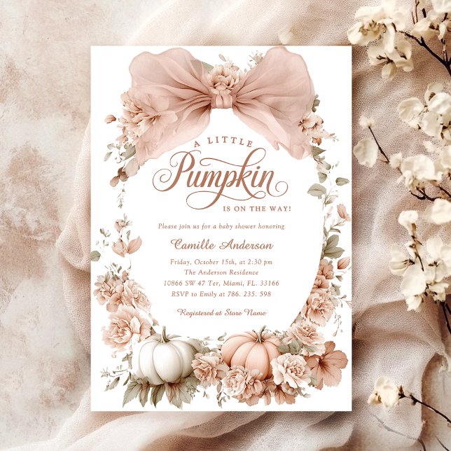 Cute Fall Little Pumpkin Baby Shower Invitation (Creator Uploaded)