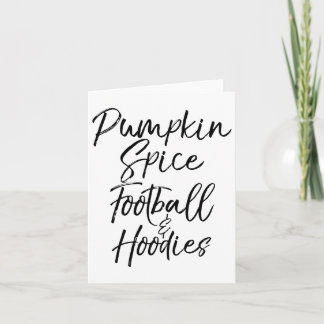 Cute Fall Nights Quote Gift Pumpkin Spice Footbyll Card