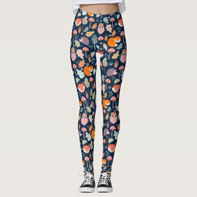 Cute Fall Pattern Leggings (Front)