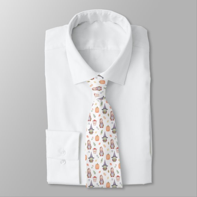 Cute Fall Pattern Necktie (Tied)