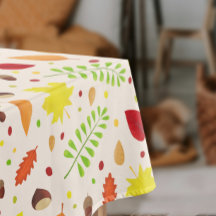 Cute fall pattern with colourful leaves and nuts