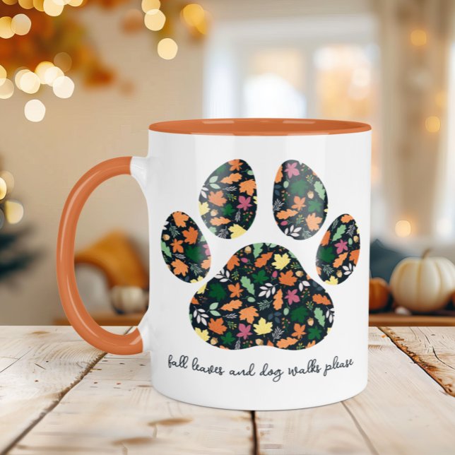 Cute Fall Paw Print Coffee Mug For A Dog Lover (Creator Uploaded)