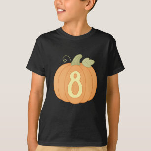 Cute Fall Pumpkin 8th Birthday Halloween Party T-Shirt