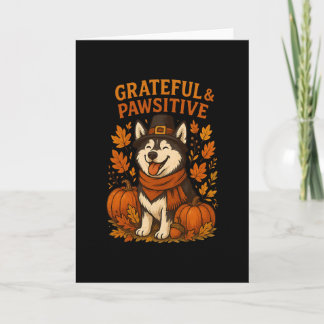 Cute Fall Pumpkin Autumn Dog Lover Tee  Card