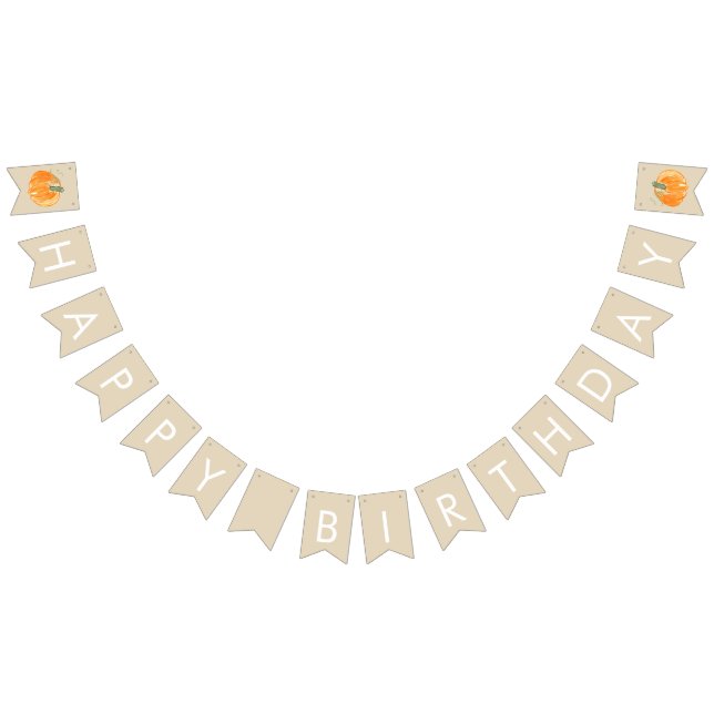 Cute fall pumpkin happy birthday banner (All)