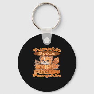 Cute Fall Pumpkin Pup Spice Of Life Key Ring