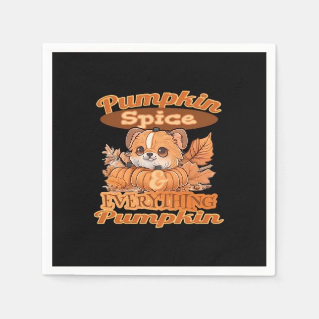 Cute Fall Pumpkin Pup Spice Of Life Napkin (Front)