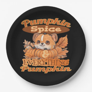 Cute Fall Pumpkin Pup Spice Of Life Paper Plate