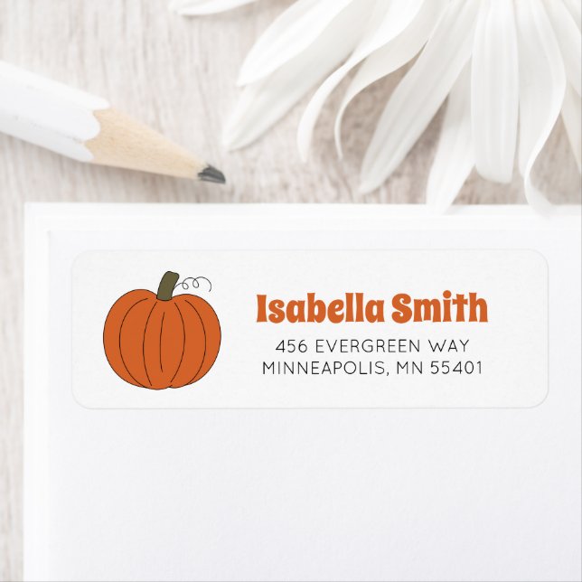 Cute Fall Pumpkin Return Address (Insitu)