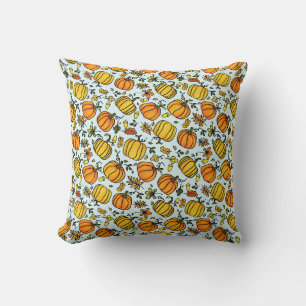 Cute Fall pumpkins boarder Happy Thanksgiving Cushion