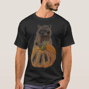 Cute fall raccoon trash panda with Halloween pumpk T-Shirt