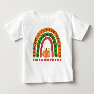Cute Fall Rainbow With Pumpkin Halloween Baby T-S Baby T-Shirt