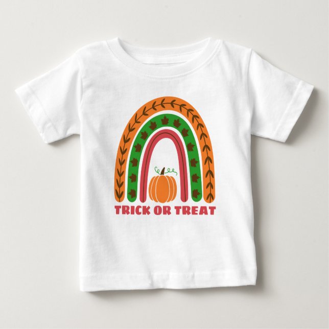 Cute Fall Rainbow With Pumpkin Halloween  Baby T-S Baby T-Shirt (Front)