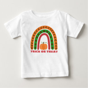 Cute Fall Rainbow With Pumpkin Halloween Baby T-S T-Shirt