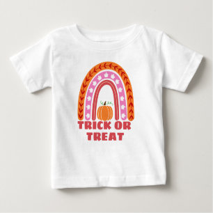 Cute Fall Rainbow With Pumpkin Halloween Baby T-Sh Baby T-Shirt