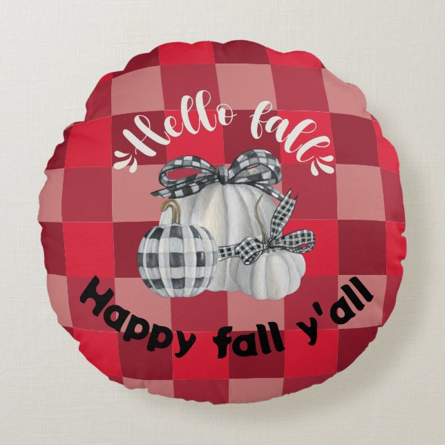 Cute fall round cushion (Front)