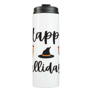 Cute Fall season Happy Fallidays Thanksgiving Hall Thermal Tumbler