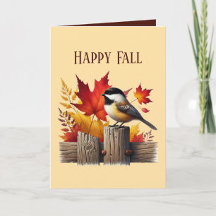 Cute Fall Seasonal customisable bird Card