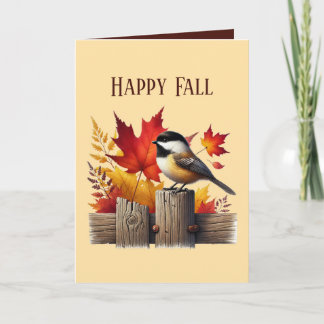 Cute Fall Seasonal customisable bird Card
