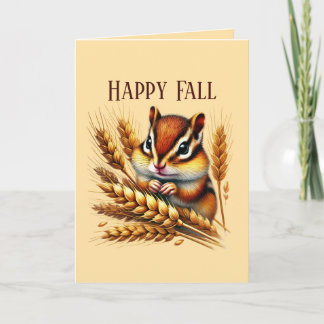 Cute Fall Seasonal customisable chipmunk  Card