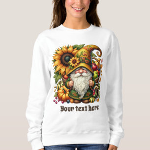 Cute Fall Seasonal gnome add text  Sweatshirt