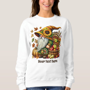 Cute Fall Seasonal gnome add text Sweatshirt