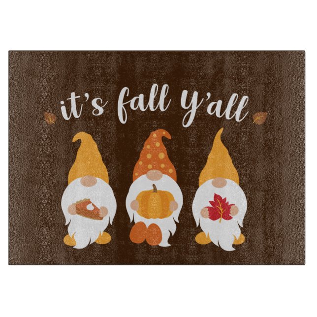 cute Fall Seasonal gnome Cutting Board (Front)