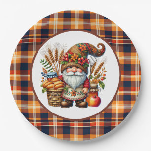 Cute Fall Seasonal gnome party  Paper Plate