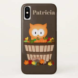 Cute Fall Seasonal owl add name phone case ten