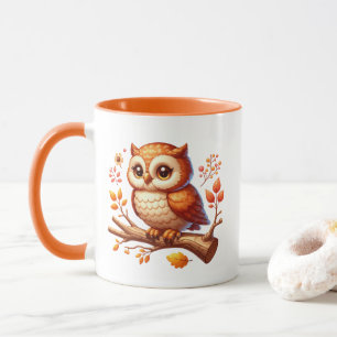Cute Fall Seasonal owl monogram Mug