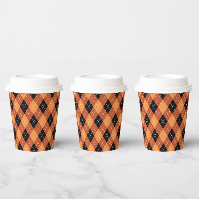 cute Fall Seasonal plaid pattern Paper Cups (Multi)