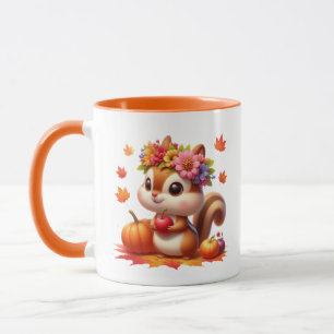 Cute Fall Seasonal squirrel add monogram  Mug