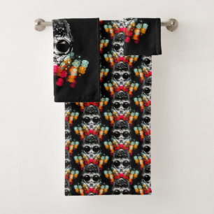 Cute Fall Spider with Dewdrop Hat Pattern Bath Towel Set