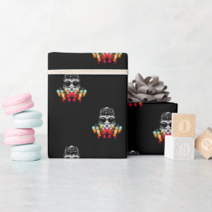 Cute Fall Spider with Dewdrop Hat Pattern Wrapping Paper