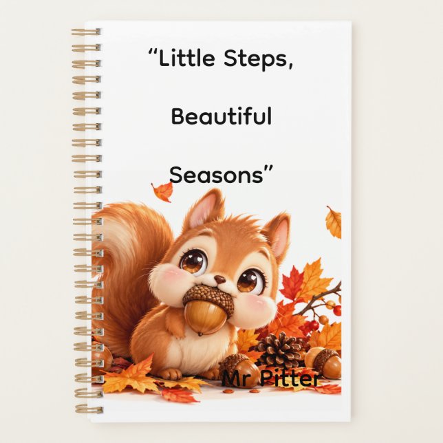 Cute Fall Squirrel Planner Editable (Front)
