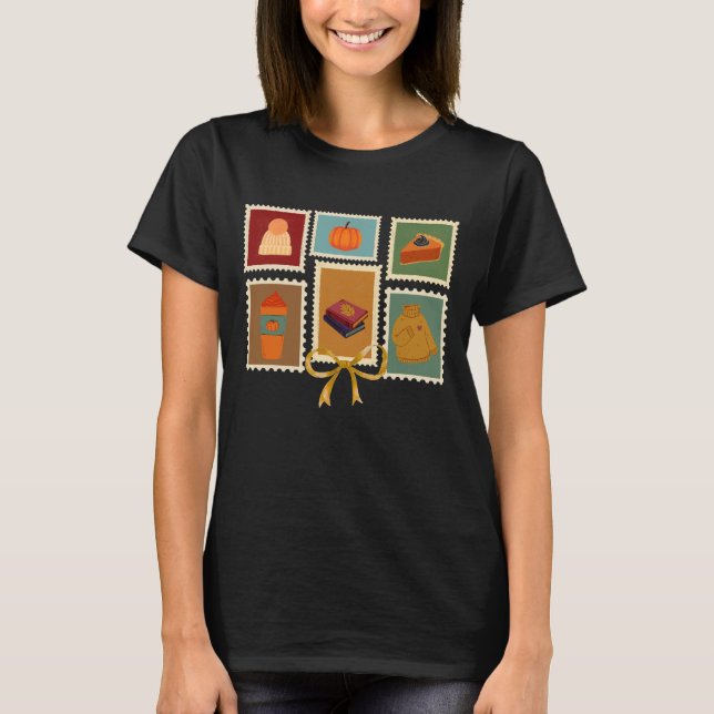 Cute fall stamp Aesthetic  T-Shirt (Front)