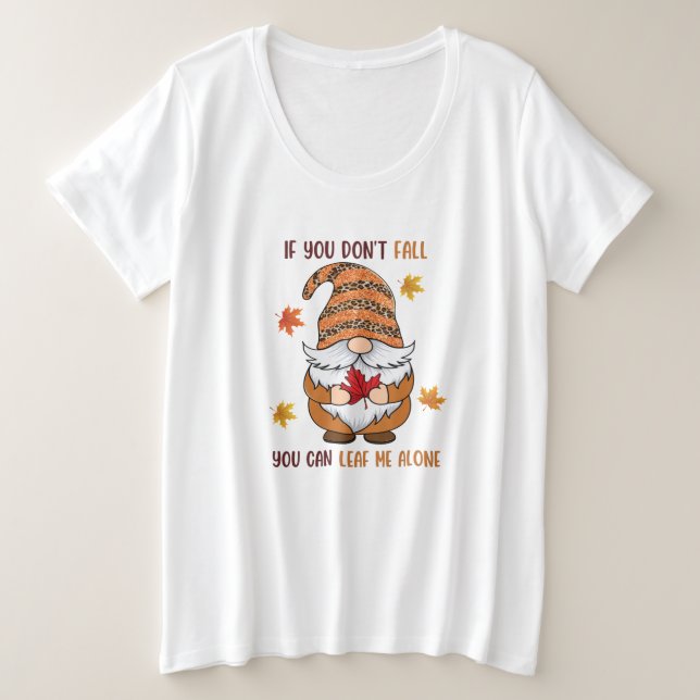 Cute Fall Sweet Fall/Gnome Plus Size T-Shirt (Design Front)