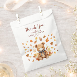 Cute Fall Teddy Bear Thank You Favour Bags