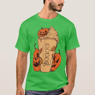 Cute Fall Vibes Coffee Pumpkin Spice Latte Drinks  T-Shirt