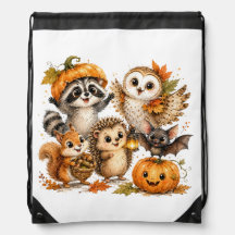 Cute Fall Woodland Animals Playing