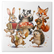 Cute Fall Woodland Animals Playing