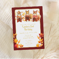 Cute Fall Woodland Squirrel Second Birthday