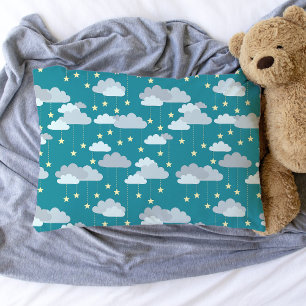 Cute Falling Stars & Clouds Pattern Pillowcase