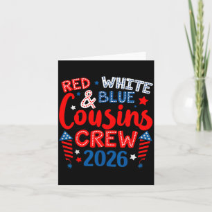 Cute Family 4th Of July Red White And Blue Cousins Card